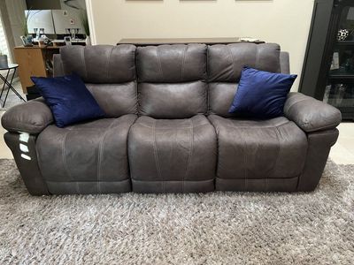 Very Gently Used Wall Hugger Leather Couch