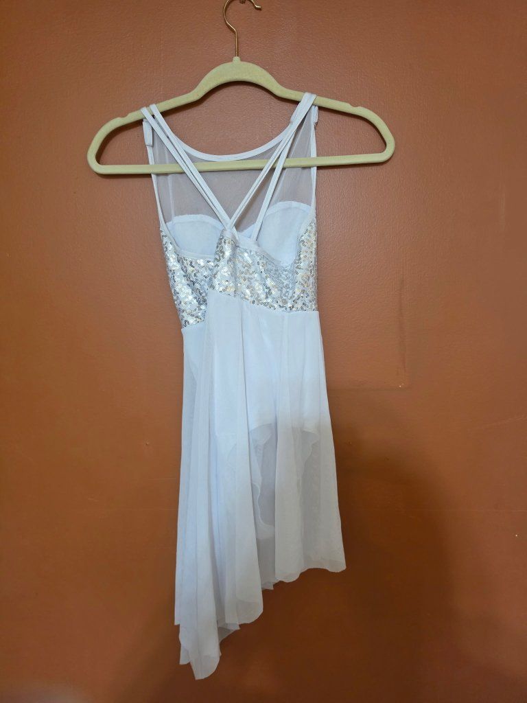 white figure skate dress