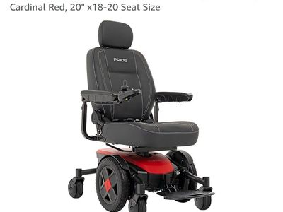 BRAND-NEW Jazzy EVO 613 Power Chair Electric Wheelchair, 300 lbs Capacity, Cardinal Red, 20" Seat