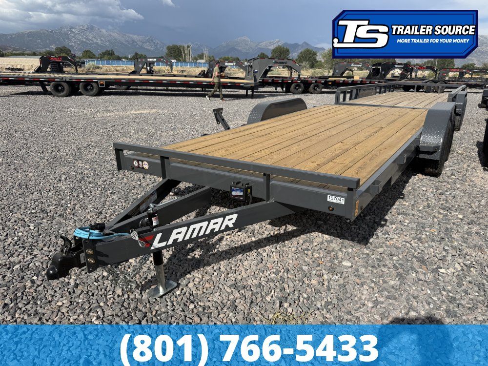 7x18 Lamar CE Flatbed Car Hauler Trailer - 7K GVWR -