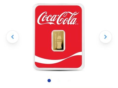 Coca-Cola Gold Bar, 1/2 Gram .9999 Pure in Assay Package