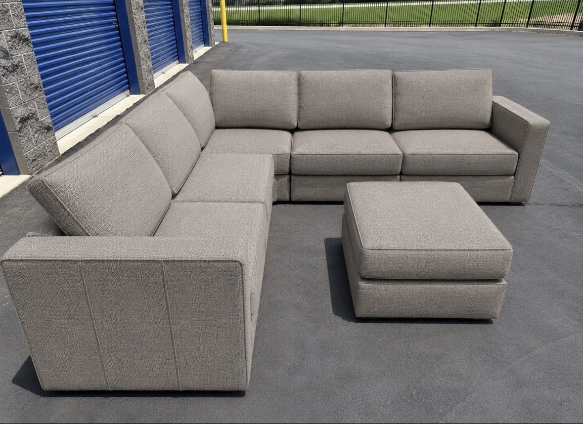 Lovesac Sactional in Stone Solid Polylinen