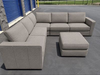 Lovesac Sactional in Stone Solid Polylinen