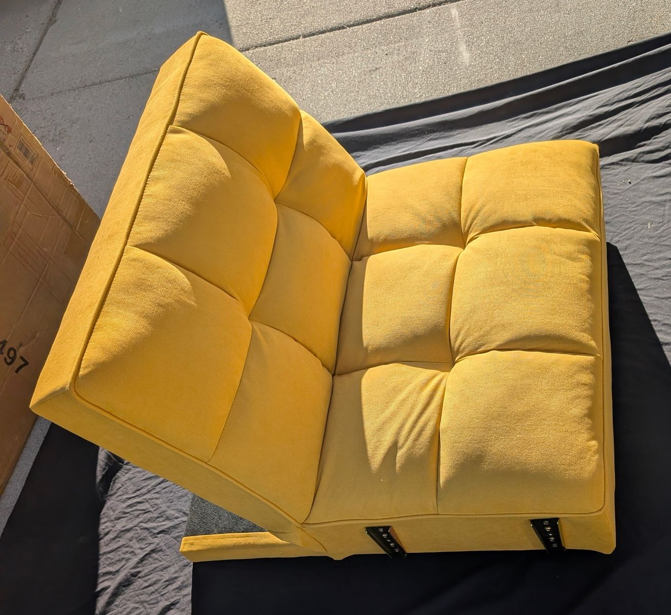 Yellow Tufted Adjustable chair/lounger- Perfect for Gaming & Relaxation