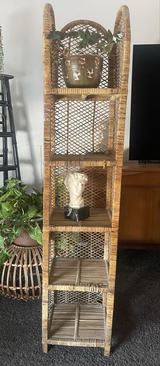 Vintage Wicker Rattan Shelf