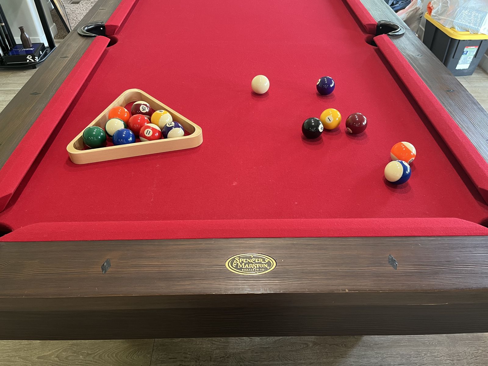 Spencer Marston 2-in-1 Pool Table & Dining Table – Red Felt