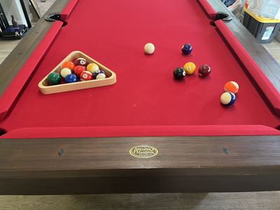 Spencer Marston 2-in-1 Pool Table & Dining Table – Red Felt