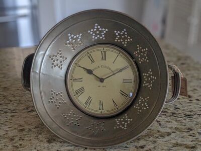 Kitchen colander wall clock