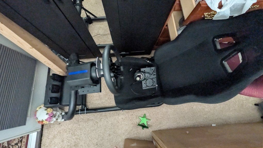 Sim racing rig equipment. steering and pedals