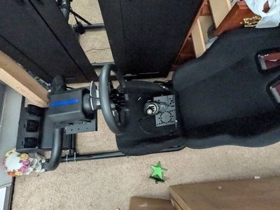 Sim racing rig equipment. steering and pedals