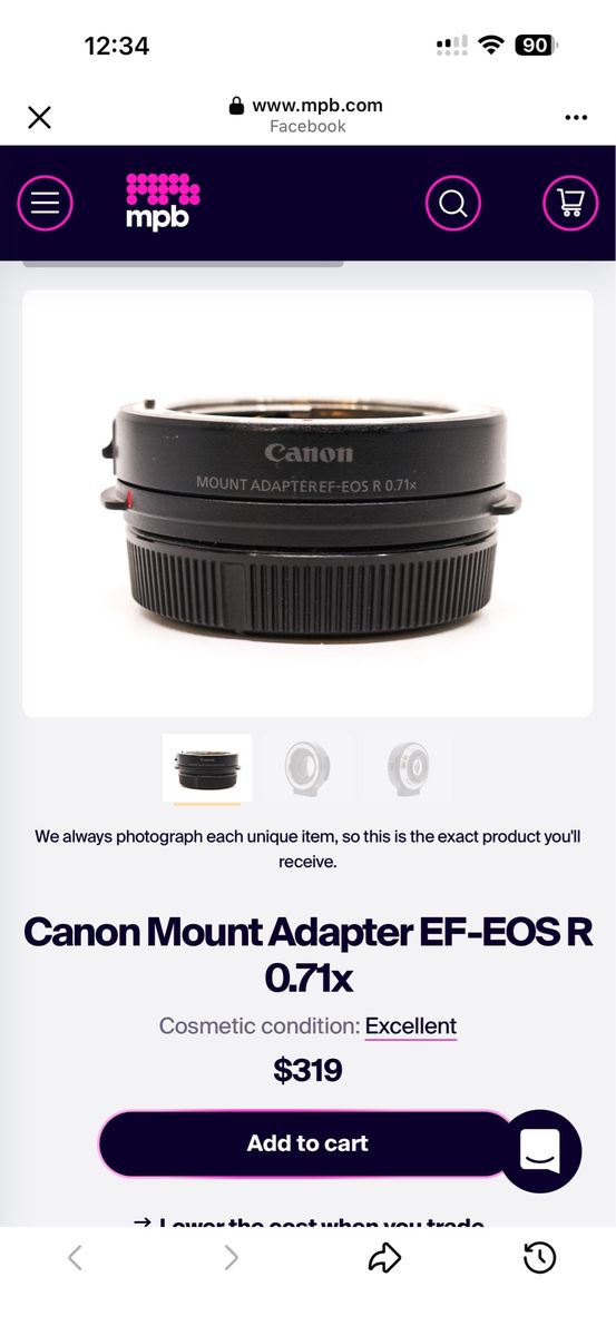 0.71 adapter for canon eos R (C70)