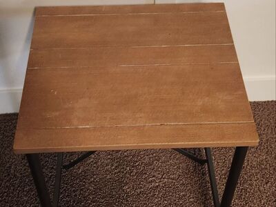 Sofa End Table, Wood and Metal