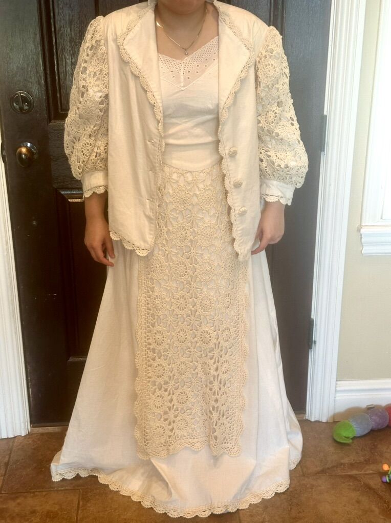 Antique Dress With Tons Of Beautiful Crochet