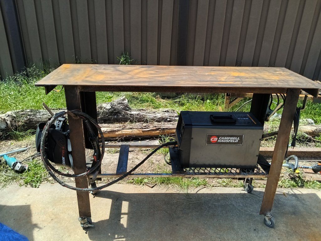 Custom Industrial Welding Table on Wheels