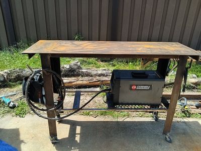 Custom Industrial Welding Table on Wheels
