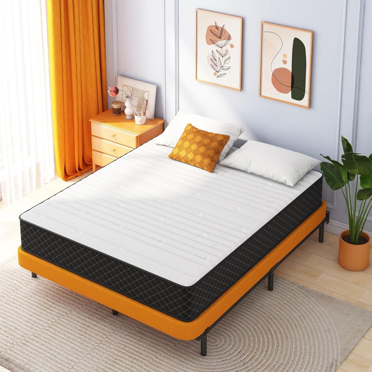 Queen Mattress 12 Inch, Hybrid Mattress Queen Size, Bed Matress in a Box.