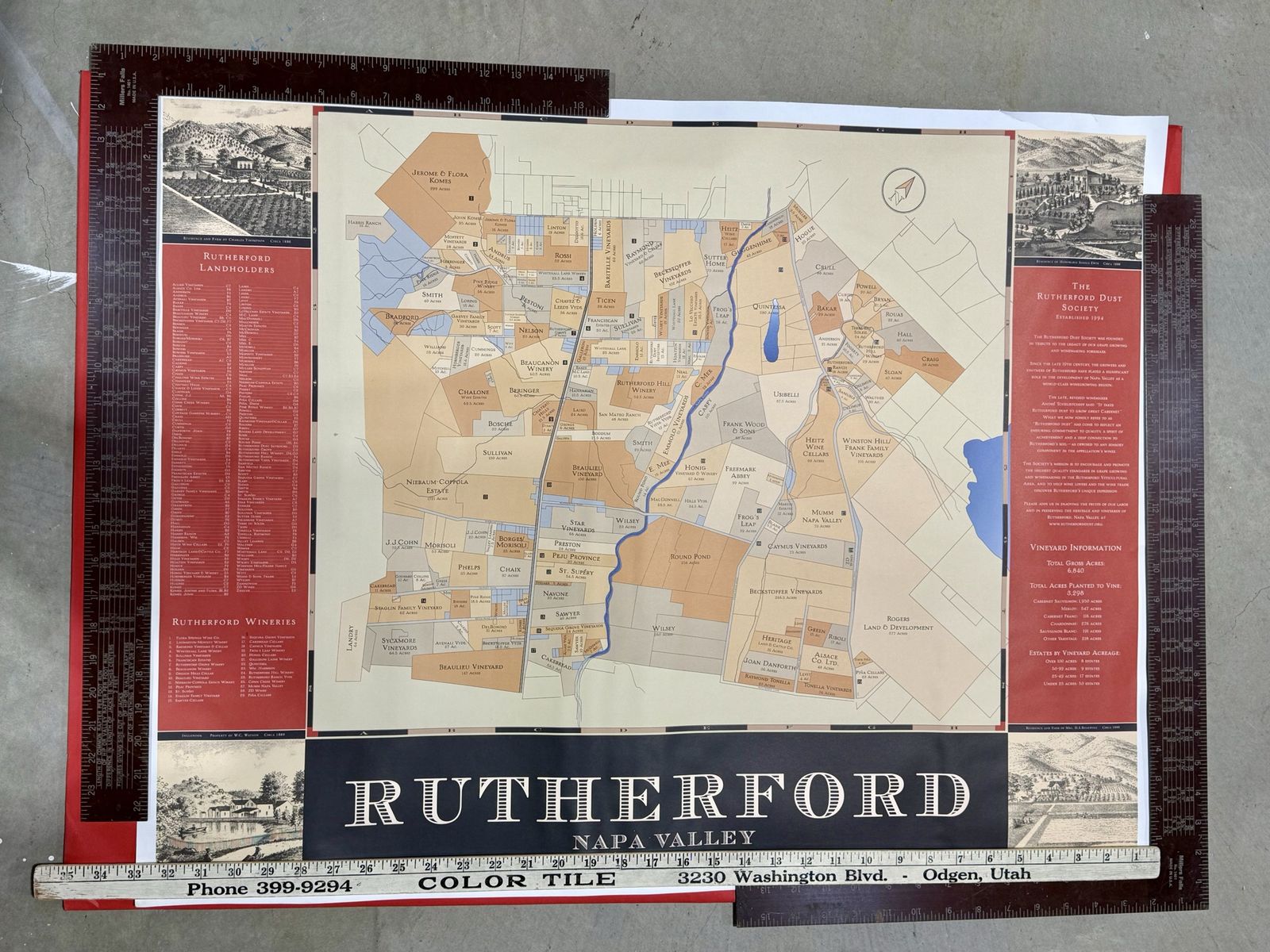 Rutherford Napa Valley Map Vineyard Information