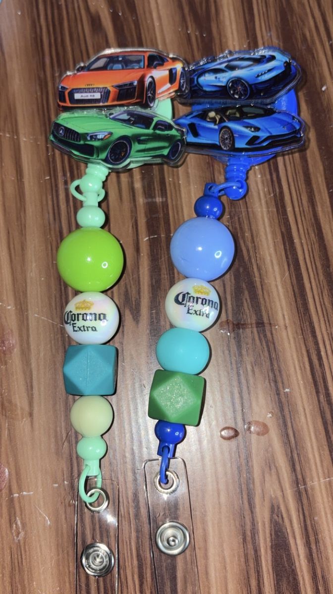 Handmade Beaded Badge Reels & Lanyards - Cars, Corona, Patriotic Cow