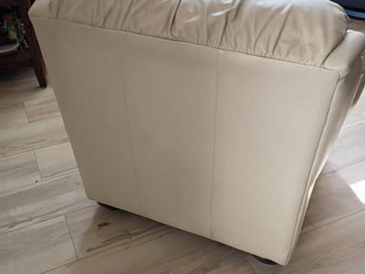 Cream Leather Armchair $65 or B/O