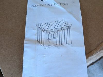 Outdoor Dog House Kit - Unassembled Plastic/Resin Kennel with Assembly Instructions (43.9" x 34.5" x 6.9")