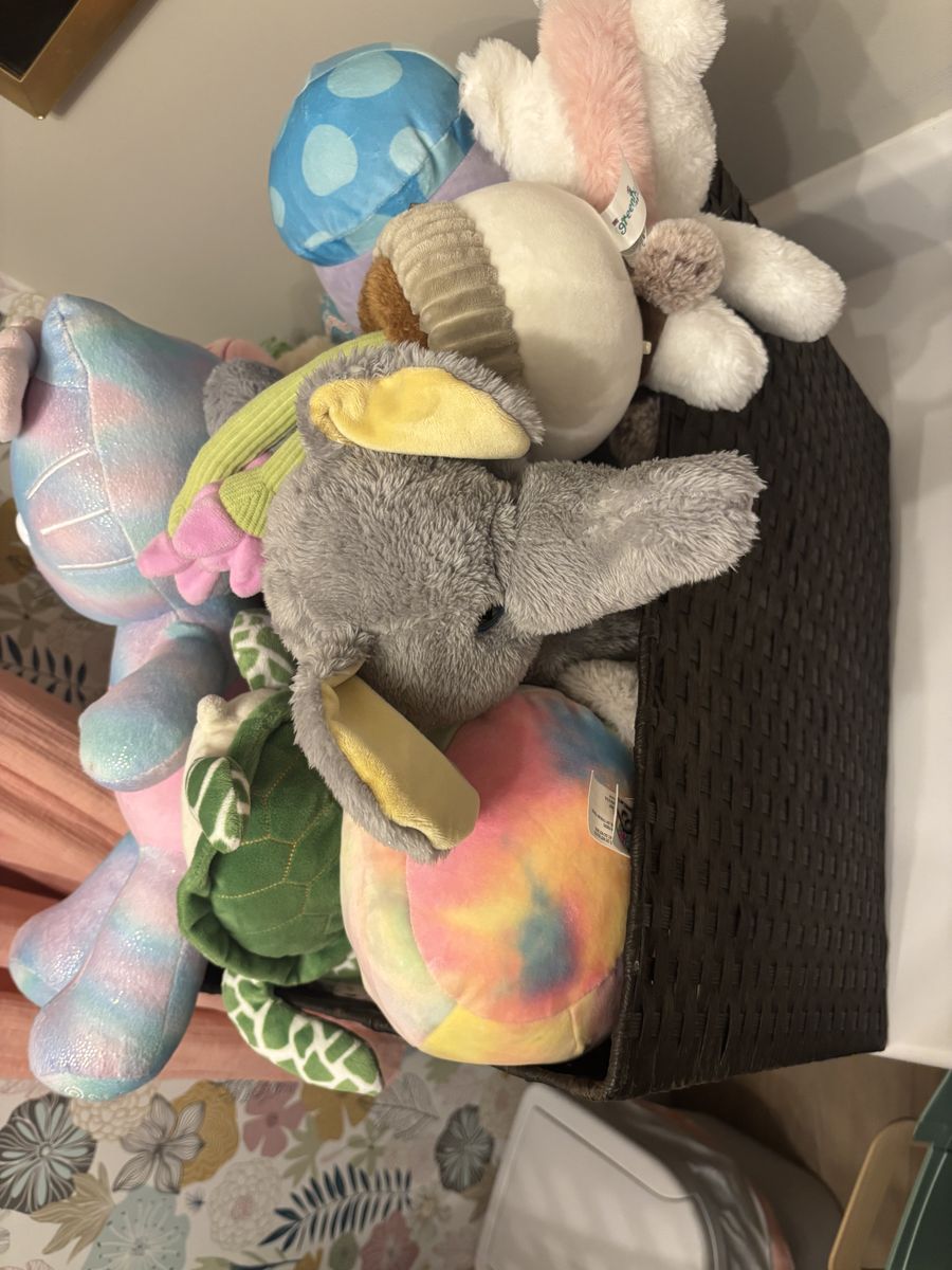About 20 stuffed animals in great condition
