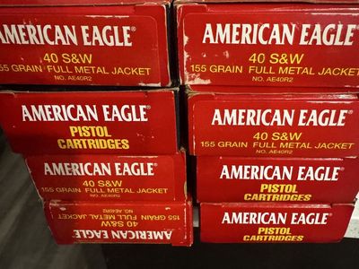American Eagle .40 S&W 155 Grain Full Metal Jacket Pistol Cartridges (Qty 400)