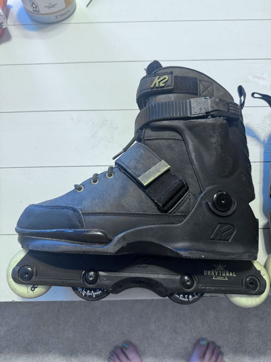 K2 Rollerblades Mens Size 7/ Women's 9 UNNATURAL Edition Black Gray Gold