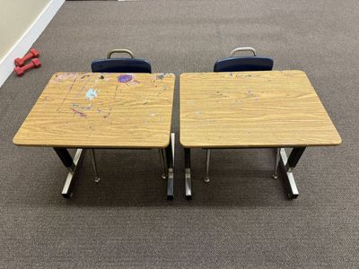 2 School Desks and Chairs