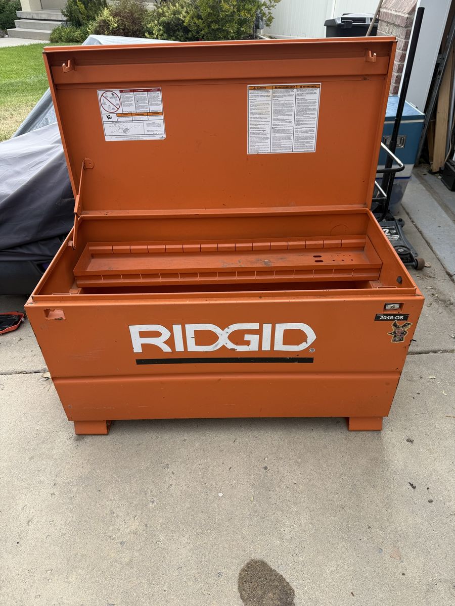 RIDGID Model 2048-OS Heavy Duty Job Site Storage Chest Box Orange