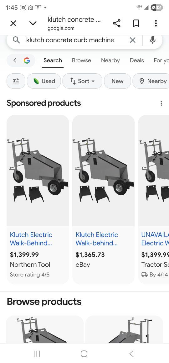 klutch curbing concrete machine