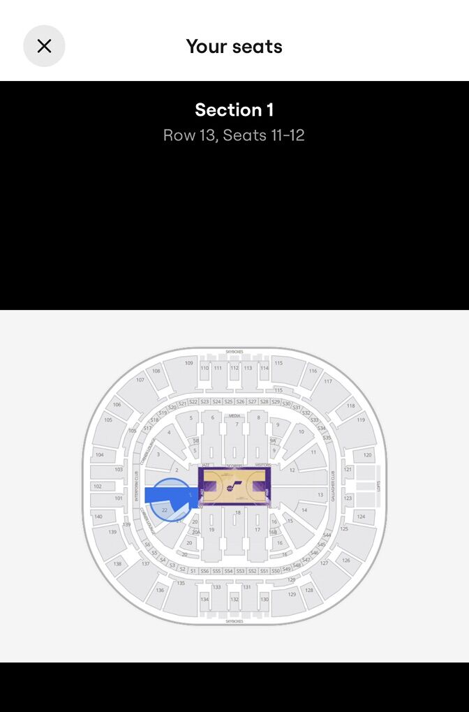 2 Tickets, Lower bowl Jazz Vs Timberwolves 1/20/26
