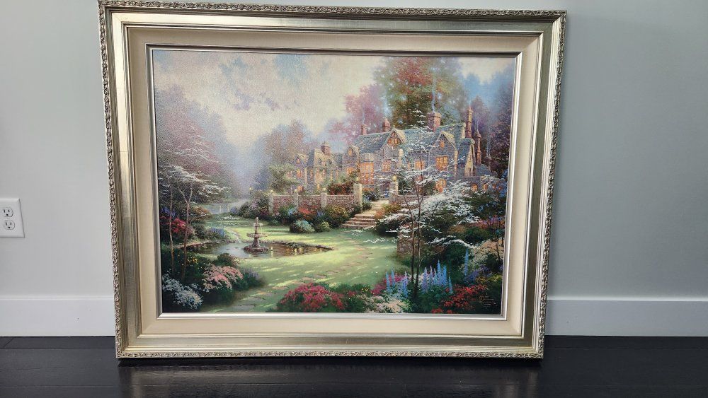 Thomas Kinkade "Gardens Beyond Spring Gate III" Gallery Proof Canvas – COA – Framed