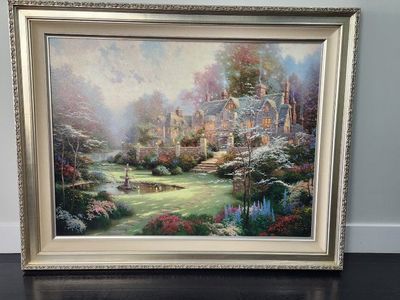 Thomas Kinkade "Gardens Beyond Spring Gate III" Gallery Proof Canvas – COA – Framed