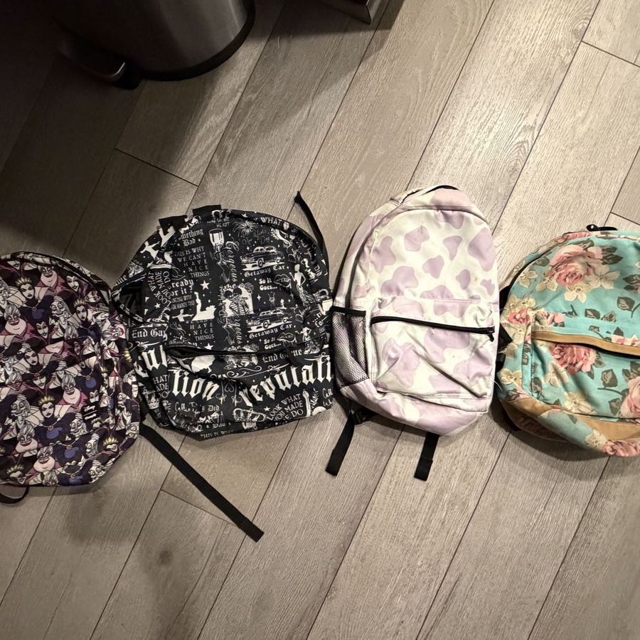 Lot of 4 Backpacks Including Disney Loungefly Villains & Taylor Swift