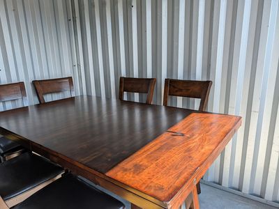 Wooden Dining Room Table with 8 Chairs