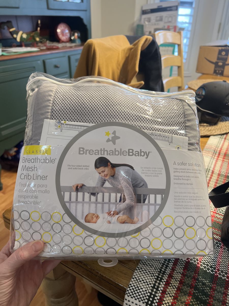 Breathable Mesh Crib Liner - Grey