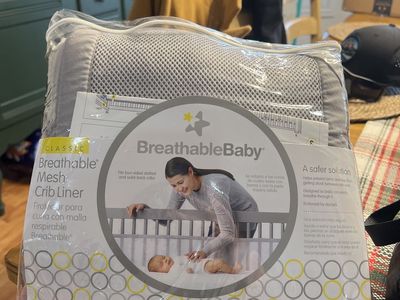 Breathable Mesh Crib Liner - Grey