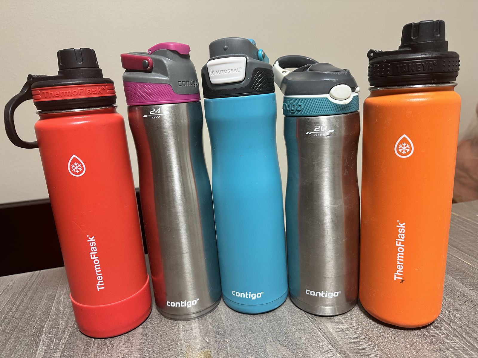 Contigo and ThermoFlask Container water