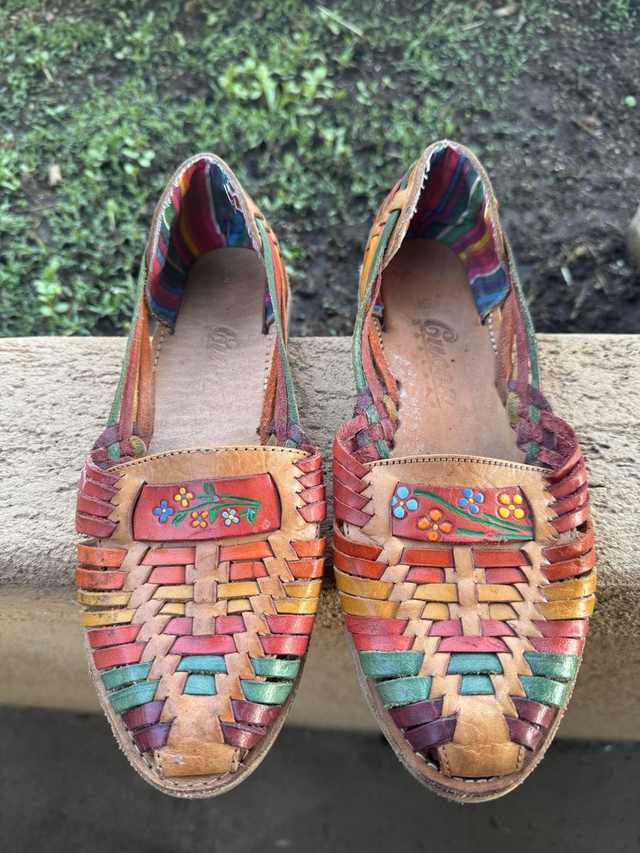 Handmade Multicolor Leather Huarache Shoes Womens