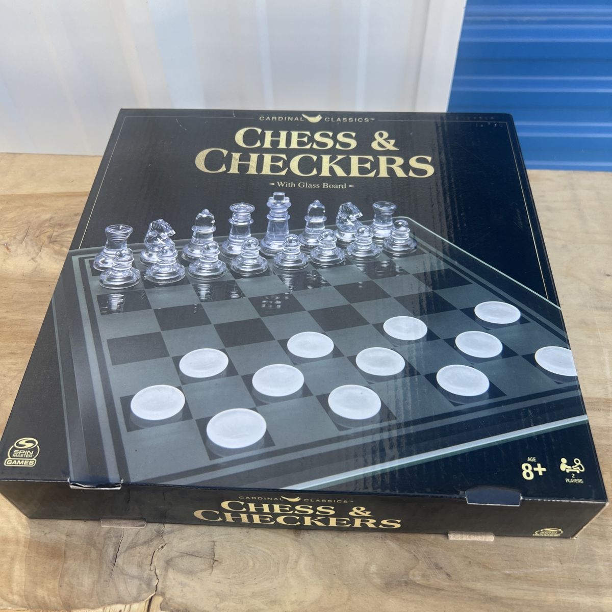 Cardinal Classics Chess & Checkers Set with Glass Board - New