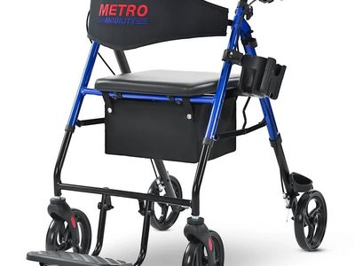 Metro Mobility - Foldable Rollator Walker / Wheelchair (Lightweight Mobility Aid)