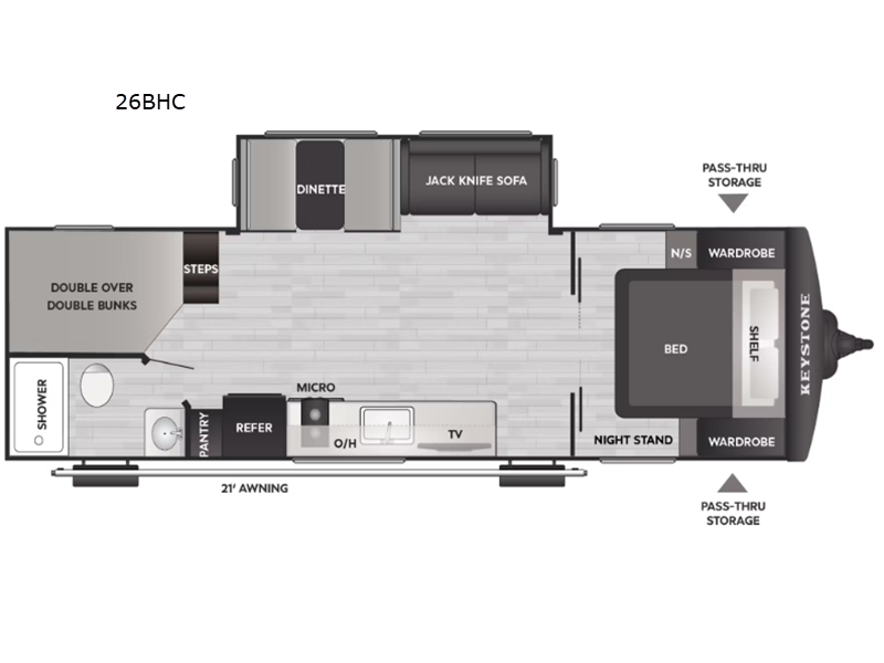 2026 Keystone RV Bullet Classic 26BHC Travel Trailer Bunkhouse|Front Bedroom|Two Entry/Exit Doors
