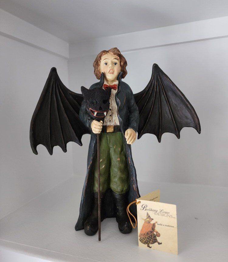 Bethany Lowe Designs Colloctor Halloween Vampire Boy Figure with Bat Wings RETIRED