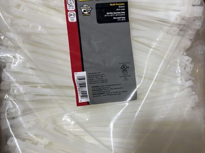 Gardner Bender 8" White Multi-Purpose Cable Ties - 1000 Pack, 75lb Tensile Strength