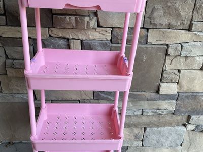 41” x 10” 4 tier rolling cart little girl princess room with top tray drawer