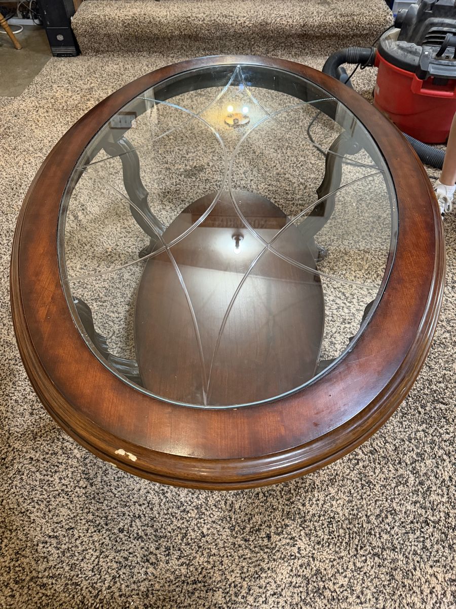 Glass coffee table