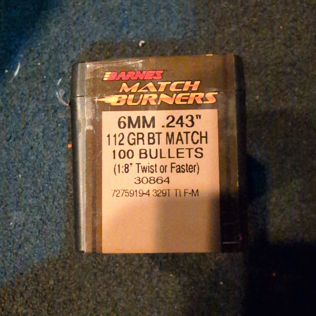 Barnes bullets 6mm 112gr. Match Burners