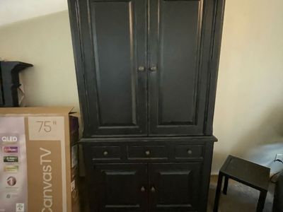 Black Wooden Armoire & Matching California King bed.