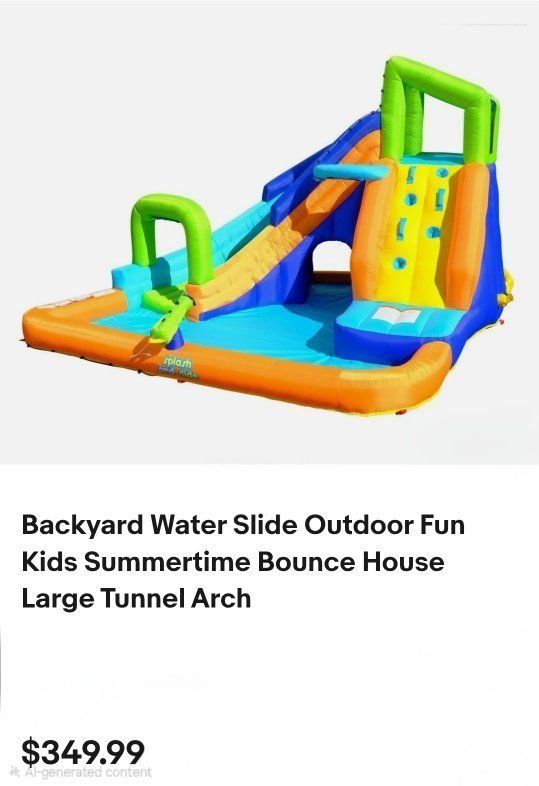 New Sportspower My 1st Water Slide Splash and Slide with Tunnel and Water Arch