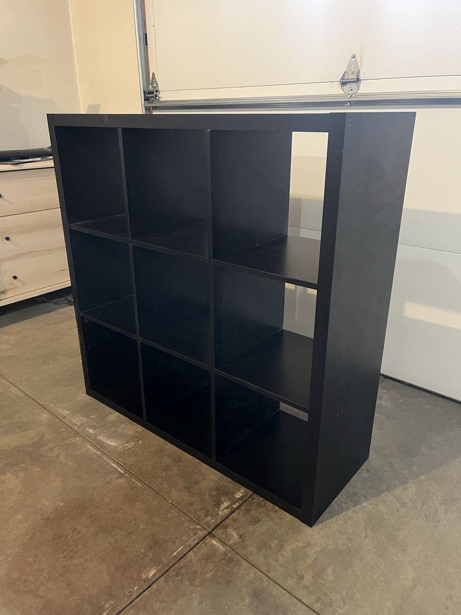 IKEA Black Cube Storage Organizer 3x3 Cubby Bookshelf Shelf
